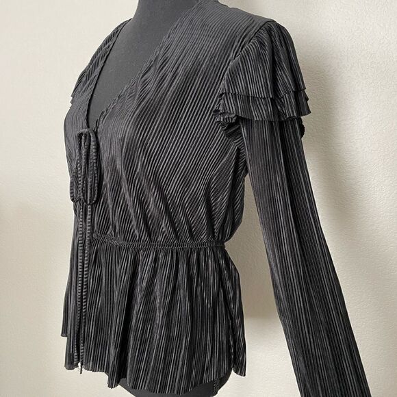 NWT Zara Ruffled Pleated Blouse - Picture 4 of 10